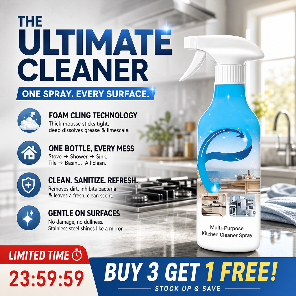 🥳2026 HOT SALE🥳💞50K+ SOLD!🧼🌿 Stubborn Grease? Gone in Seconds! Powerful Multi-Surface Kitchen Spray. ✨🍳