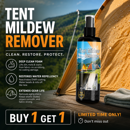 🥳2026 HOT SALE🥳💞50K+ SOLD!🧴✨ 50% OFF! Outdoor Mildew Stain Cleaner – Spray on, wipes off mold instantly. Eco‑friendly, won‘t ruin waterproofing. Tent, awning, shower curtain – all like new! 🏕️💪